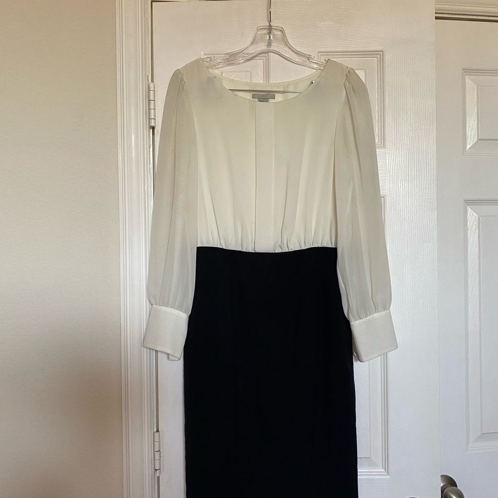 H&M Colorblock Dress White Blouse Top & Bottom Black Skirt All One Dress Size 6